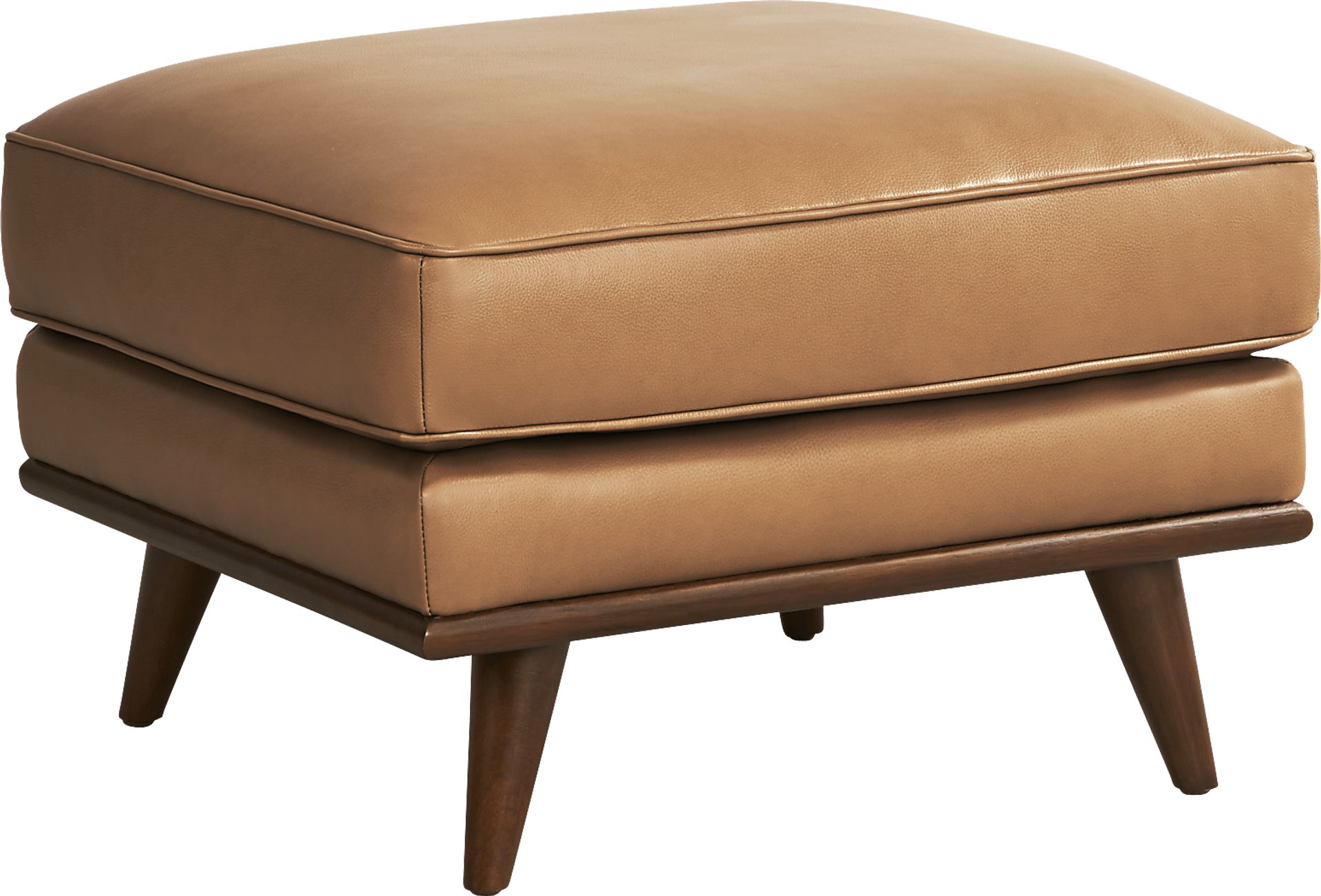 Cassina Court Caramel Leather Ottoman - Image 1