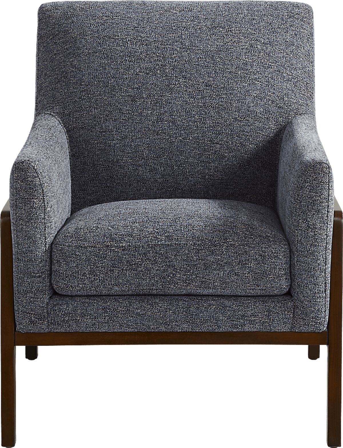 Levy Accent Chair, Navy Blue Polyester, Soft Plush Foam, Black Metal Frame By Casagear Home
