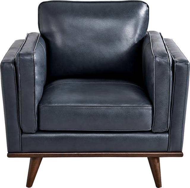 Cassina Court Navy Leather Chair - Thumbnail - Image 2