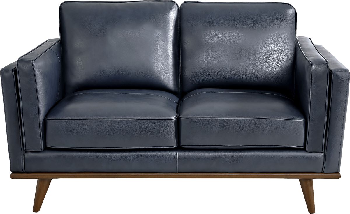 ajaco◇Cassina　East By EastwestJASMIN2 Cassina Court Navy Blue Leather Loveseat | Rooms to Go