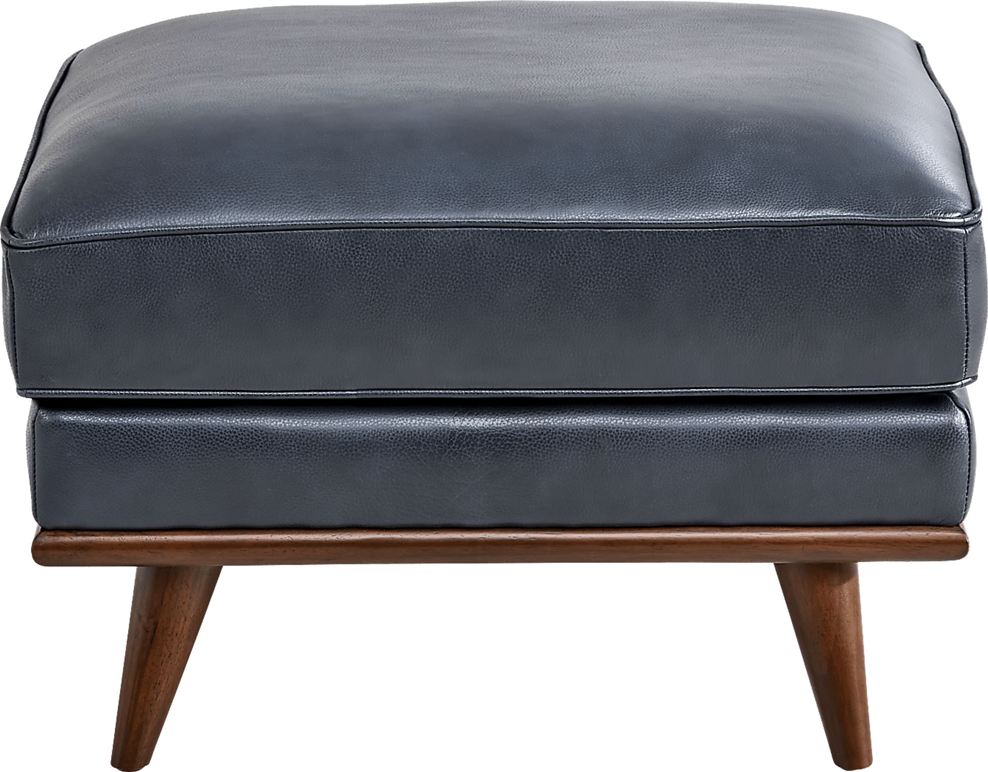 Cassina Court Navy Leather Ottoman - Image 1