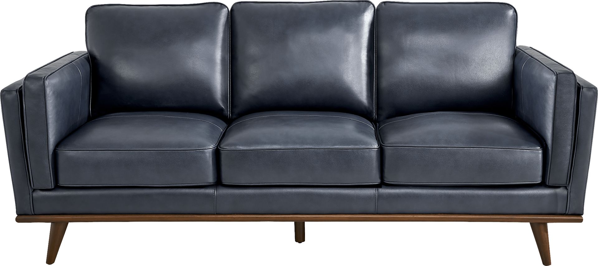 Cassina Court Navy Leather Sofa - Image 1