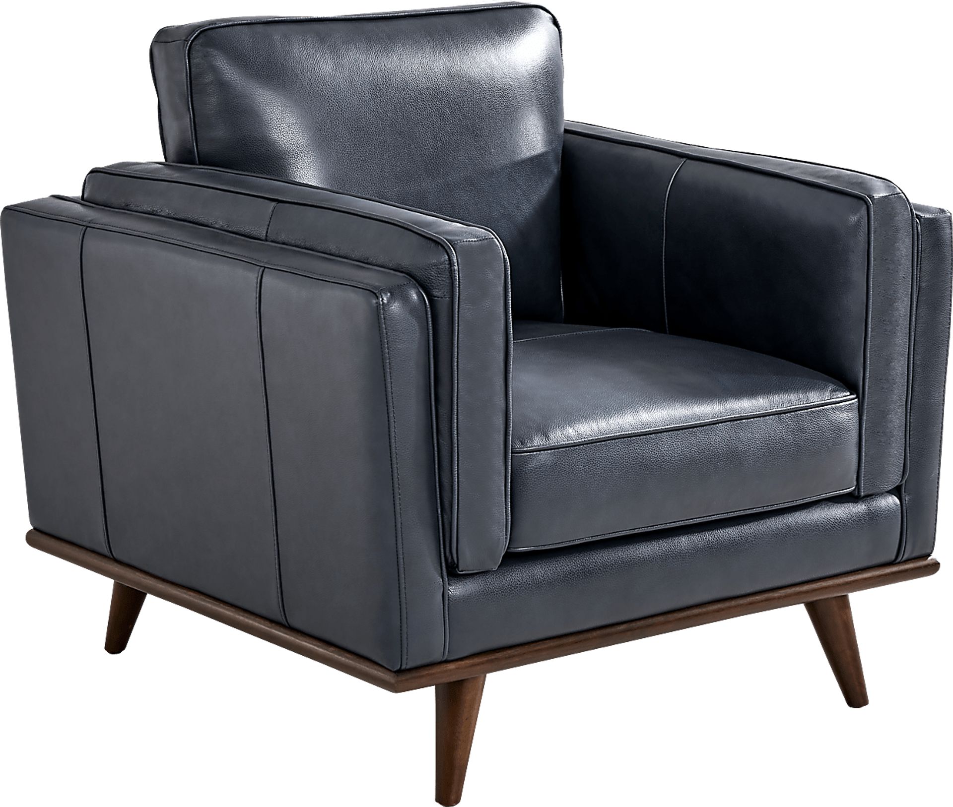 Cassina Way Navy Leather Chair - Image 1