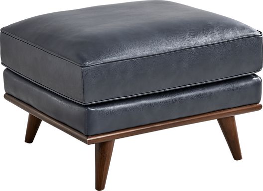 Cassina Way Navy Leather Ottoman