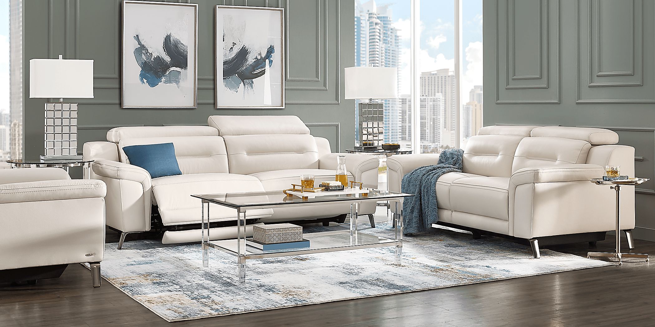 Blue Leather Moana Recliner An Couch Recliner Wayfair, 57% Off