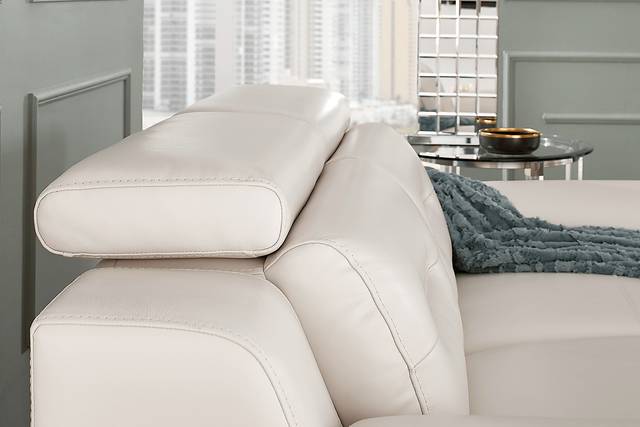Castella Ivory Leather 5 Pc Living Room with Dual Power Reclining Sofa - Thumbnail - Image 5