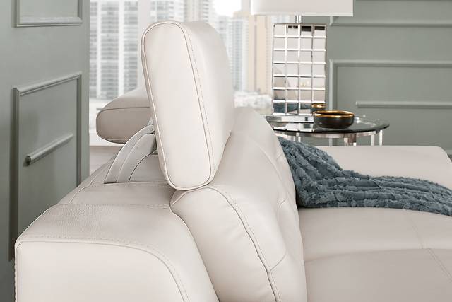 Castella Ivory Leather 2 Pc Dual Power Reclining Living Room - Thumbnail - Image 5