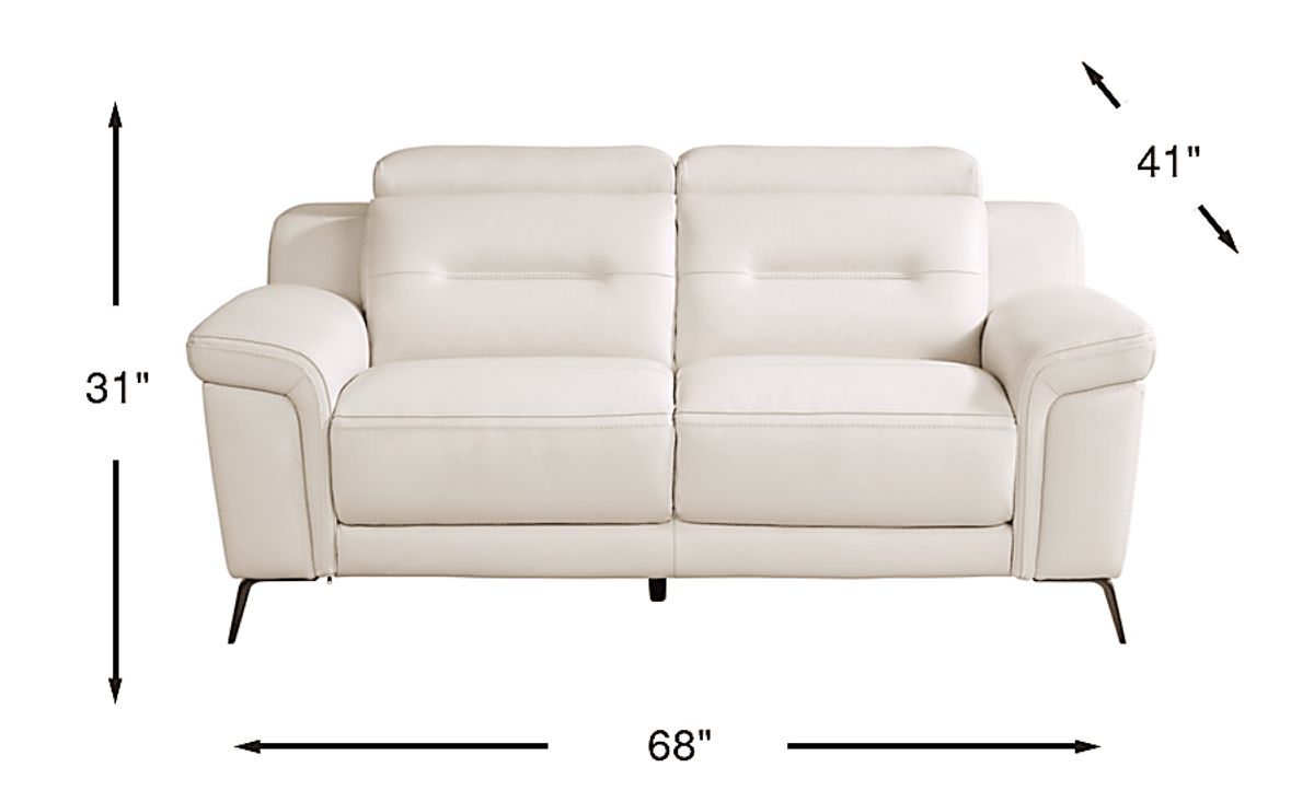 469. 【本体と付け替えセット】スパエメールモイスチュアライザー ホワイトII Castella Ivory Beige Leather Stationary Loveseat | Rooms to Go