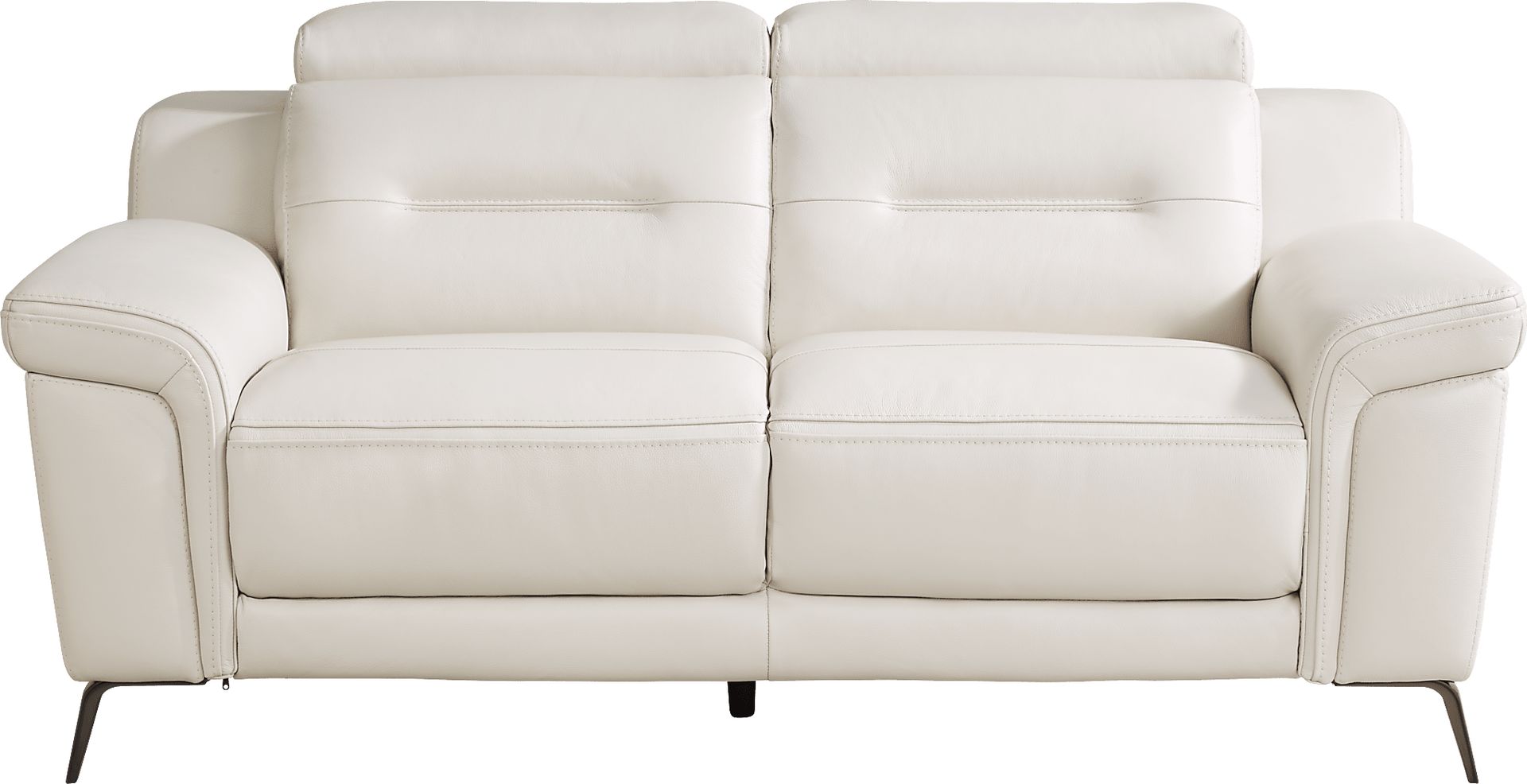 Castella Ivory Leather Loveseat - Image 1
