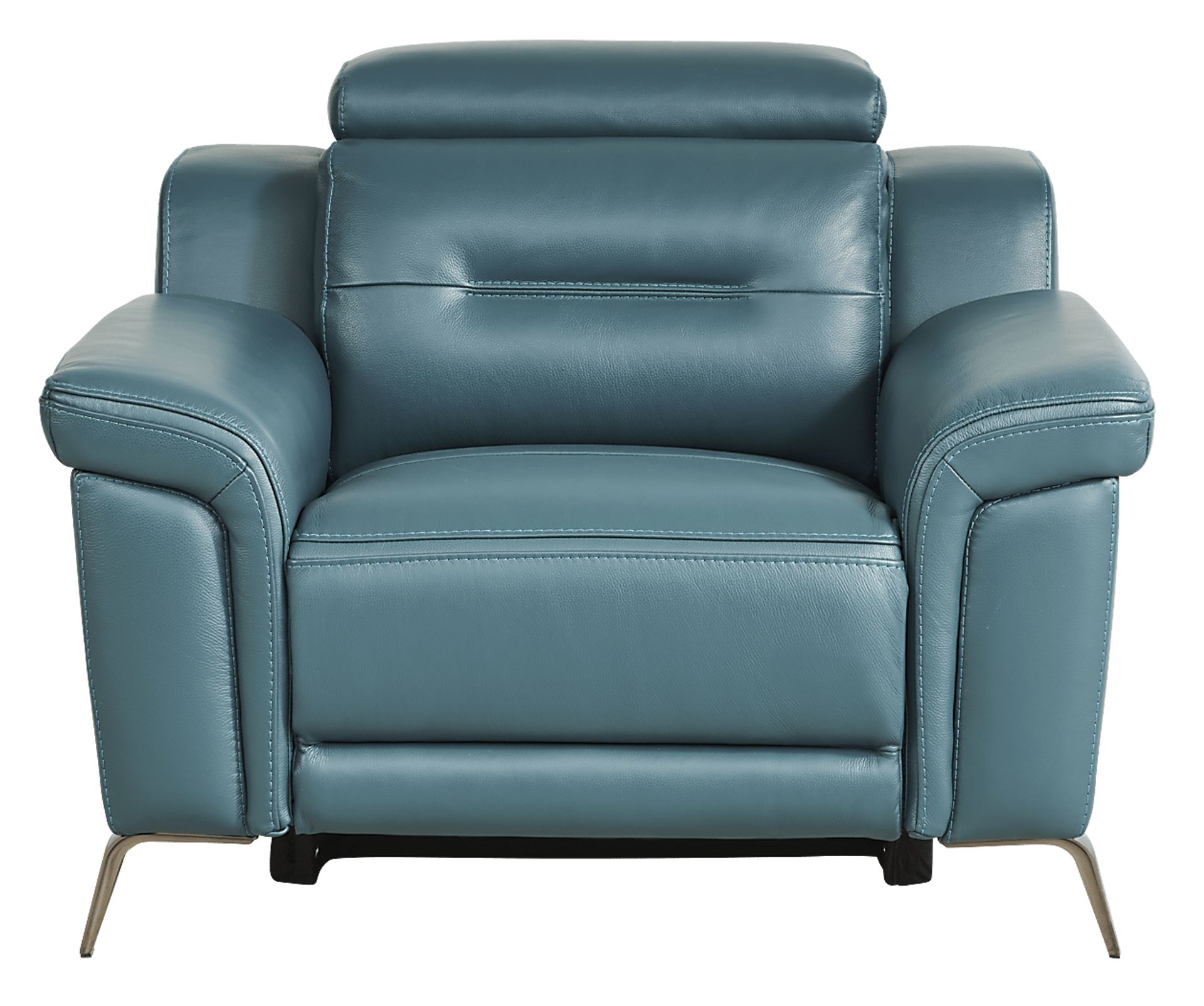 Castella Teal Leather 6 Pc Dual Power Reclining Living Room - Image 10