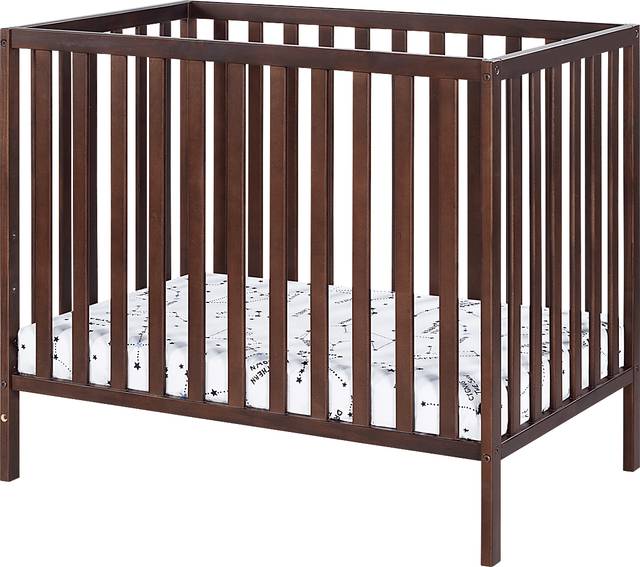 Castellon Brown Mini Crib with Mattress Pad - Thumbnail - Image 1