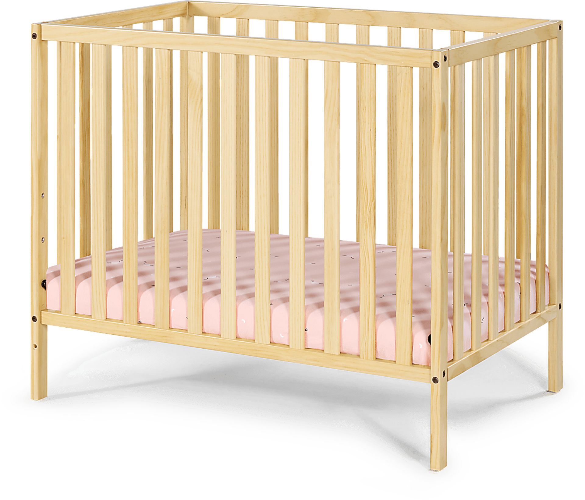 Castellon Natural Mini Crib with Mattress Pad - Image 1
