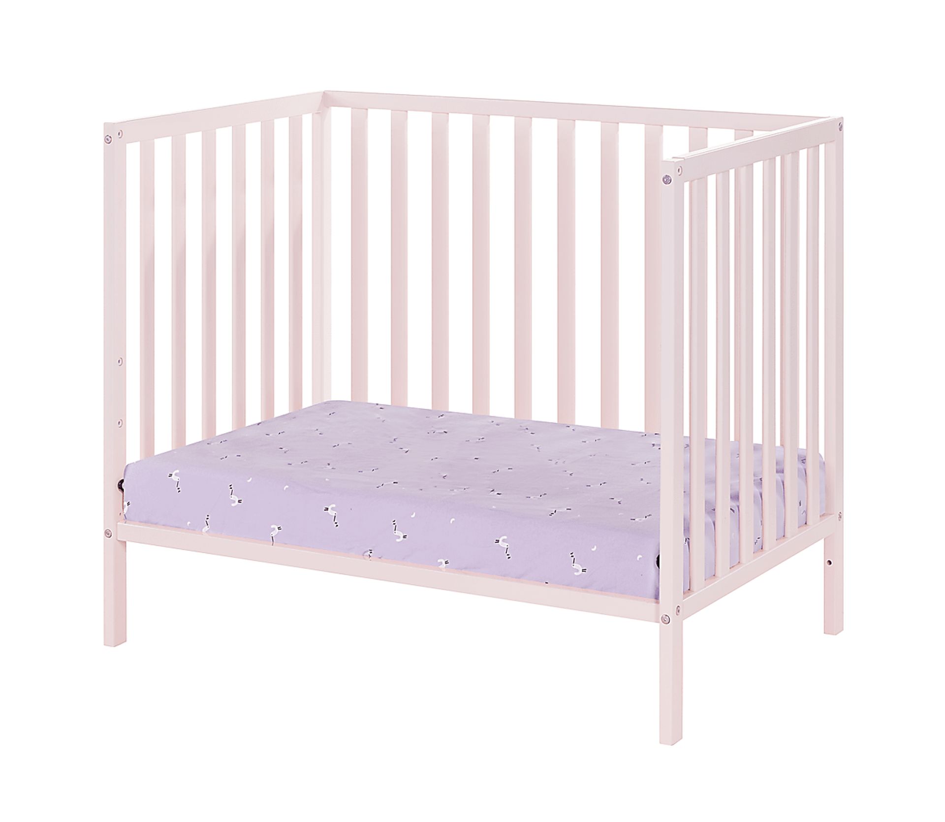 Castellon Pink Mini Crib with Mattress Pad - Image 3