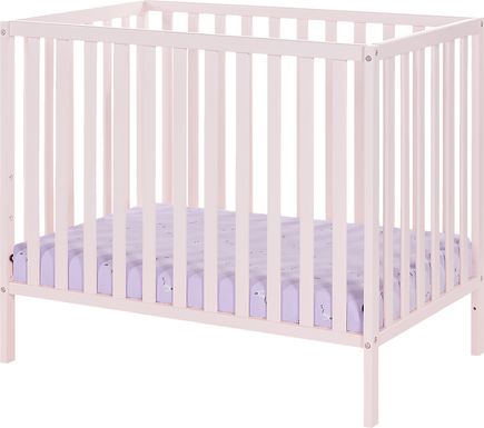 Castellon Pink Mini Crib with Mattress Pad