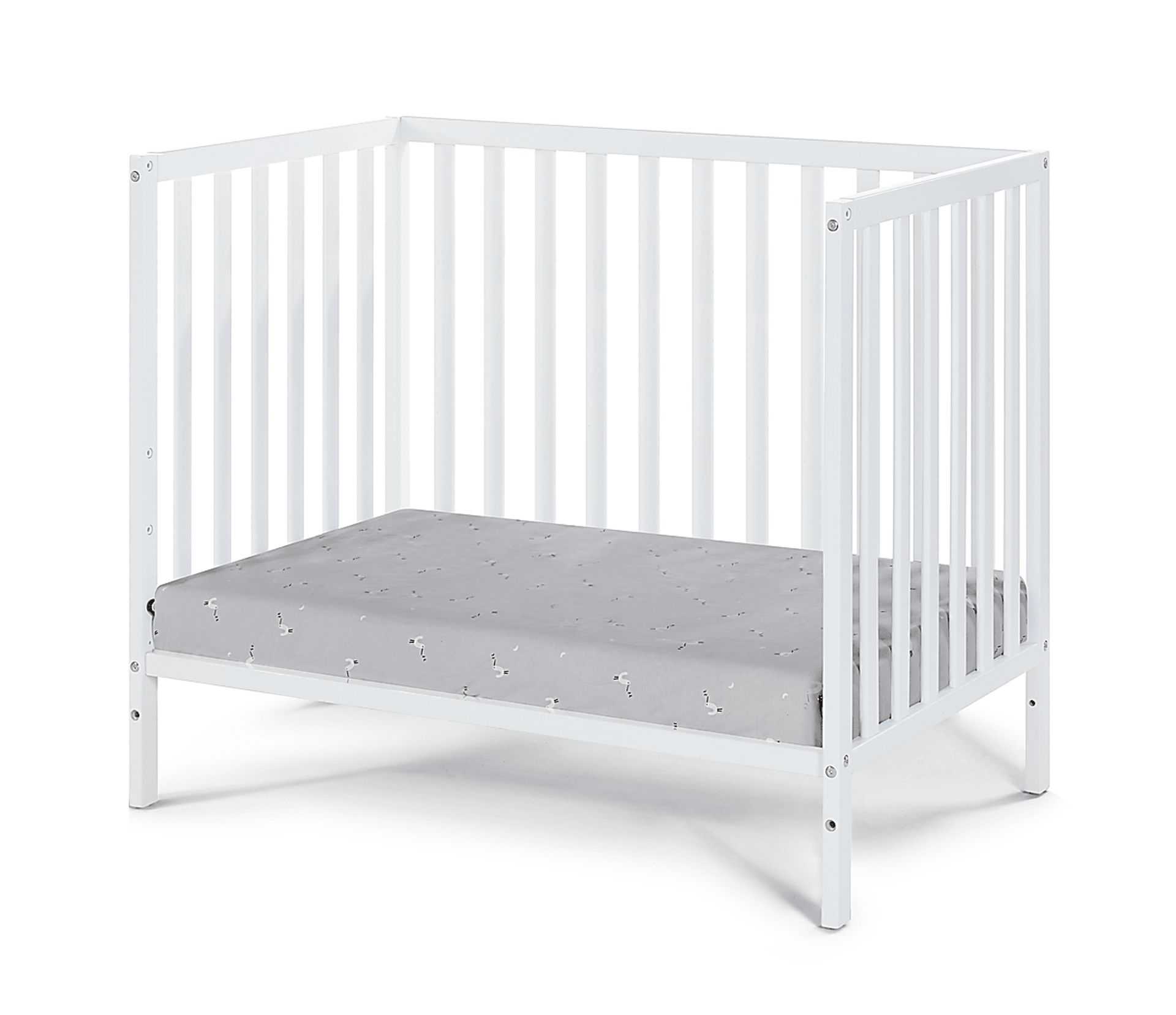 Castellon White Mini Crib with Mattress Pad - Image 2
