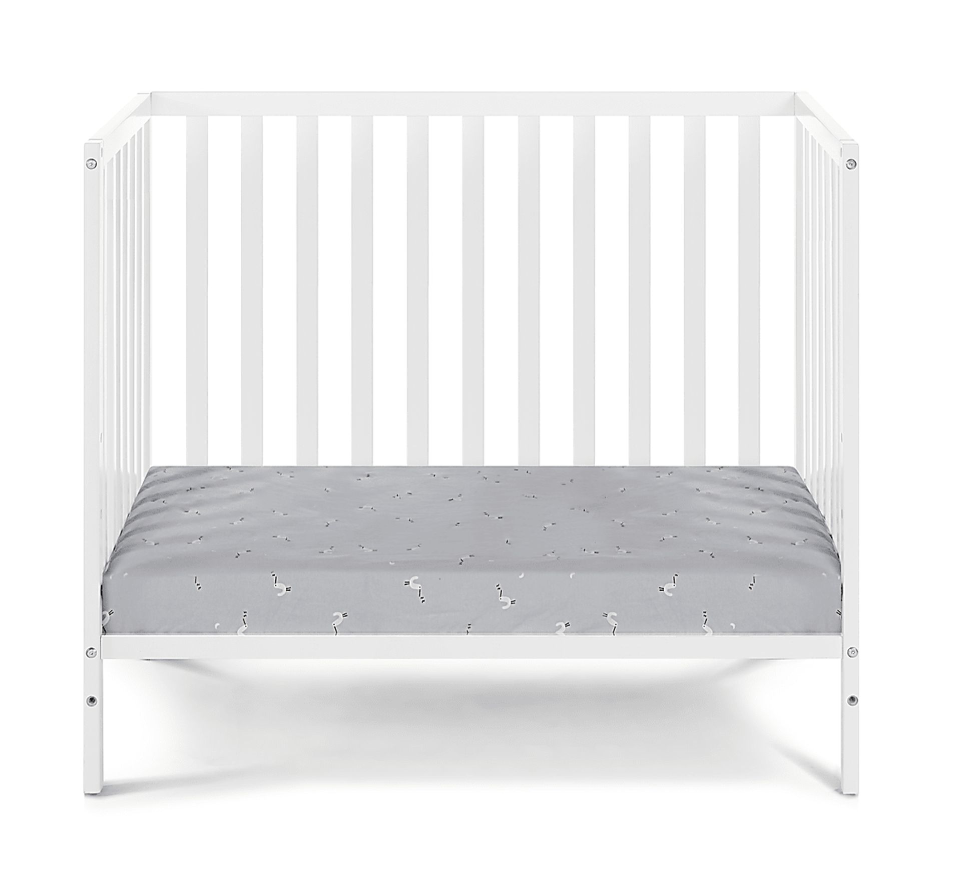 Castellon White Mini Crib with Mattress Pad - Image 3