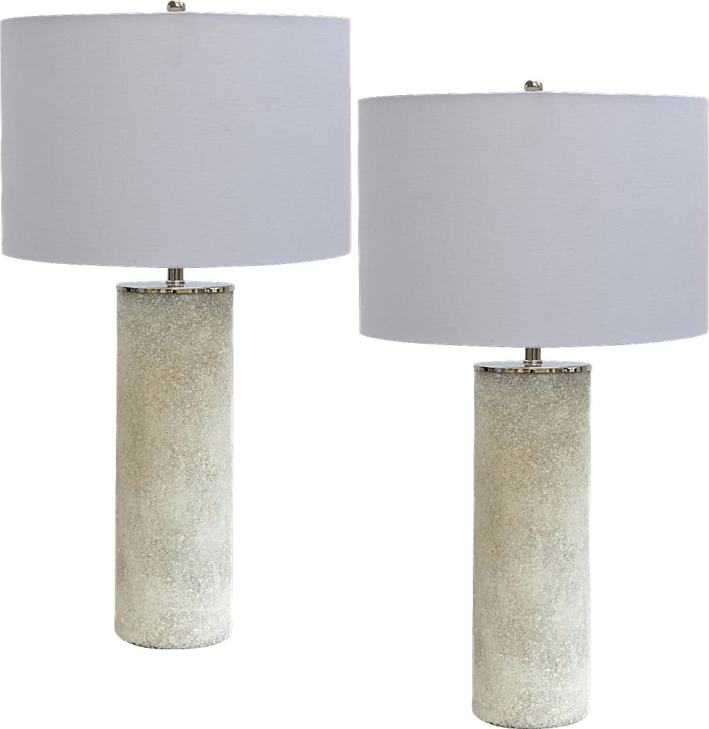 Castle Douglas White Table Lamps, Set of 2