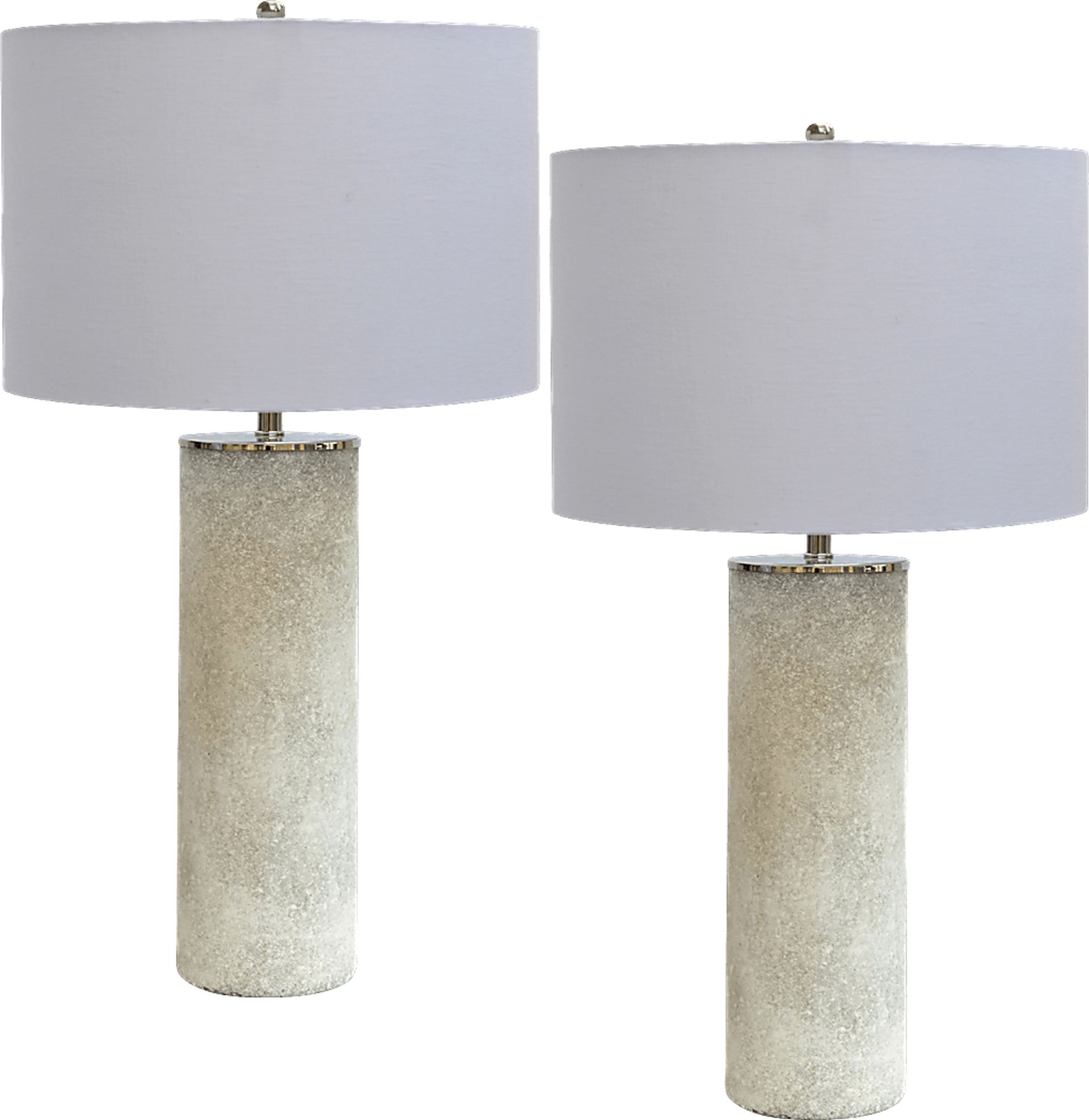 Castle Douglas White Table Lamps, Set of 2 - Image 1