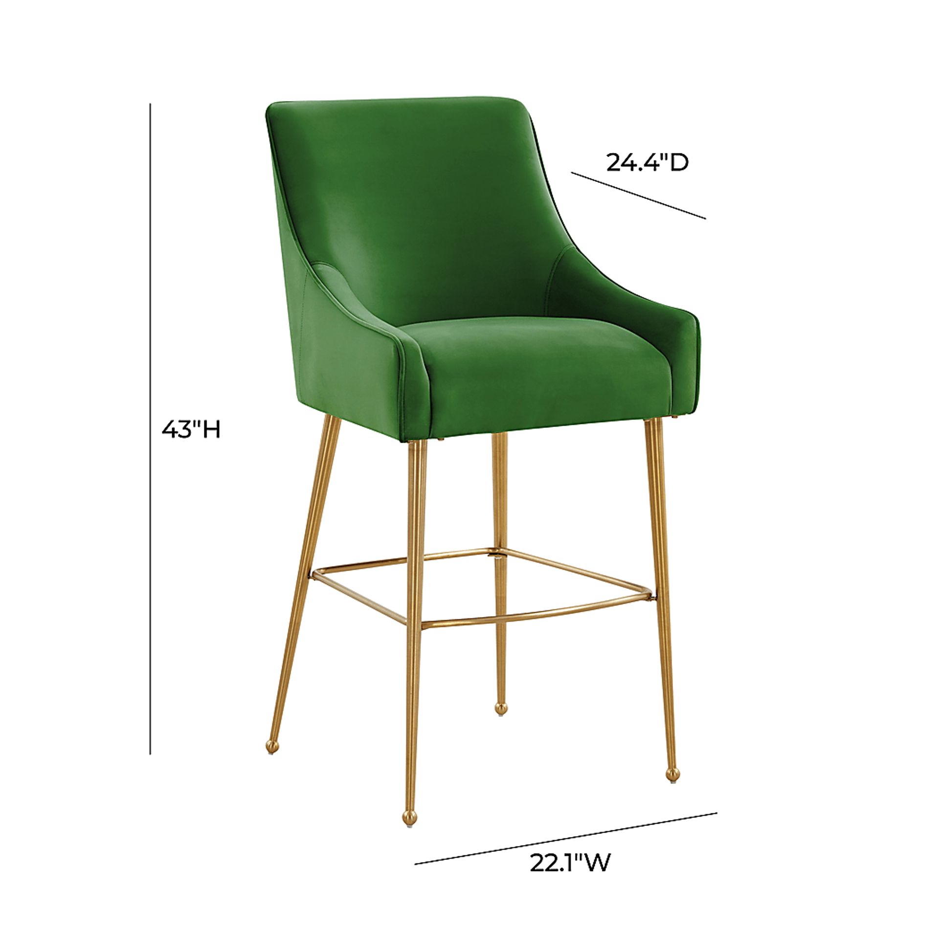 Castlemaine Green Bar Stool - Image 6