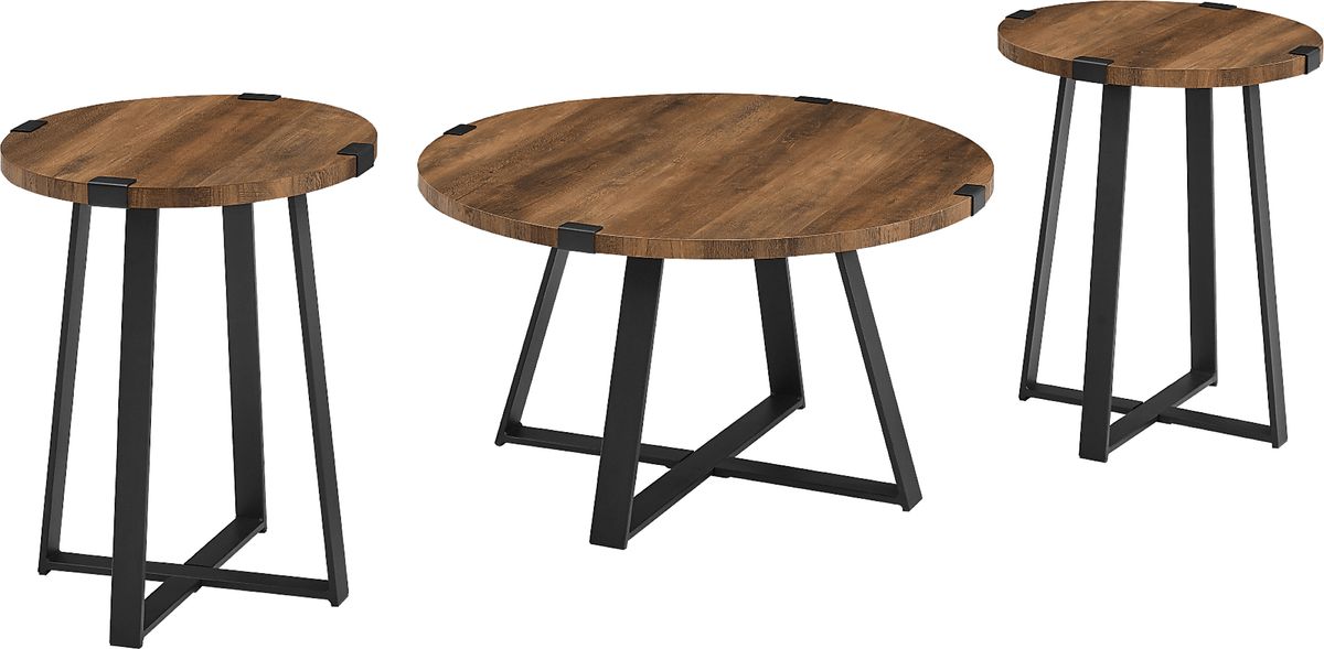 Castletroy Brown Dark Wood Cocktail Table Set | Rooms to Go