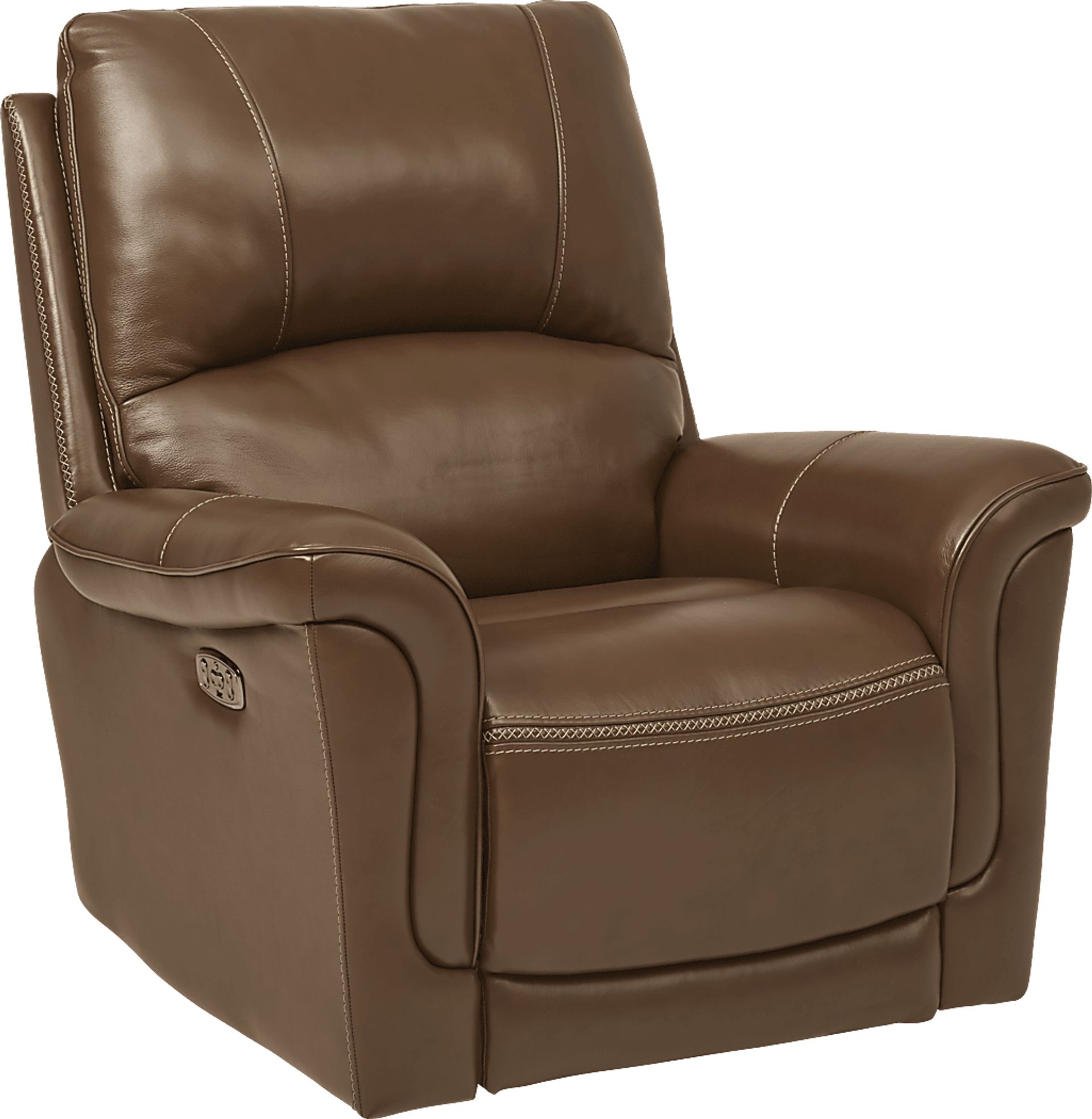 Castmore Brown Triple Power Leather Recliner - Image 1