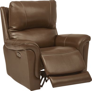 Castmore Brown Triple Power Leather Recliner