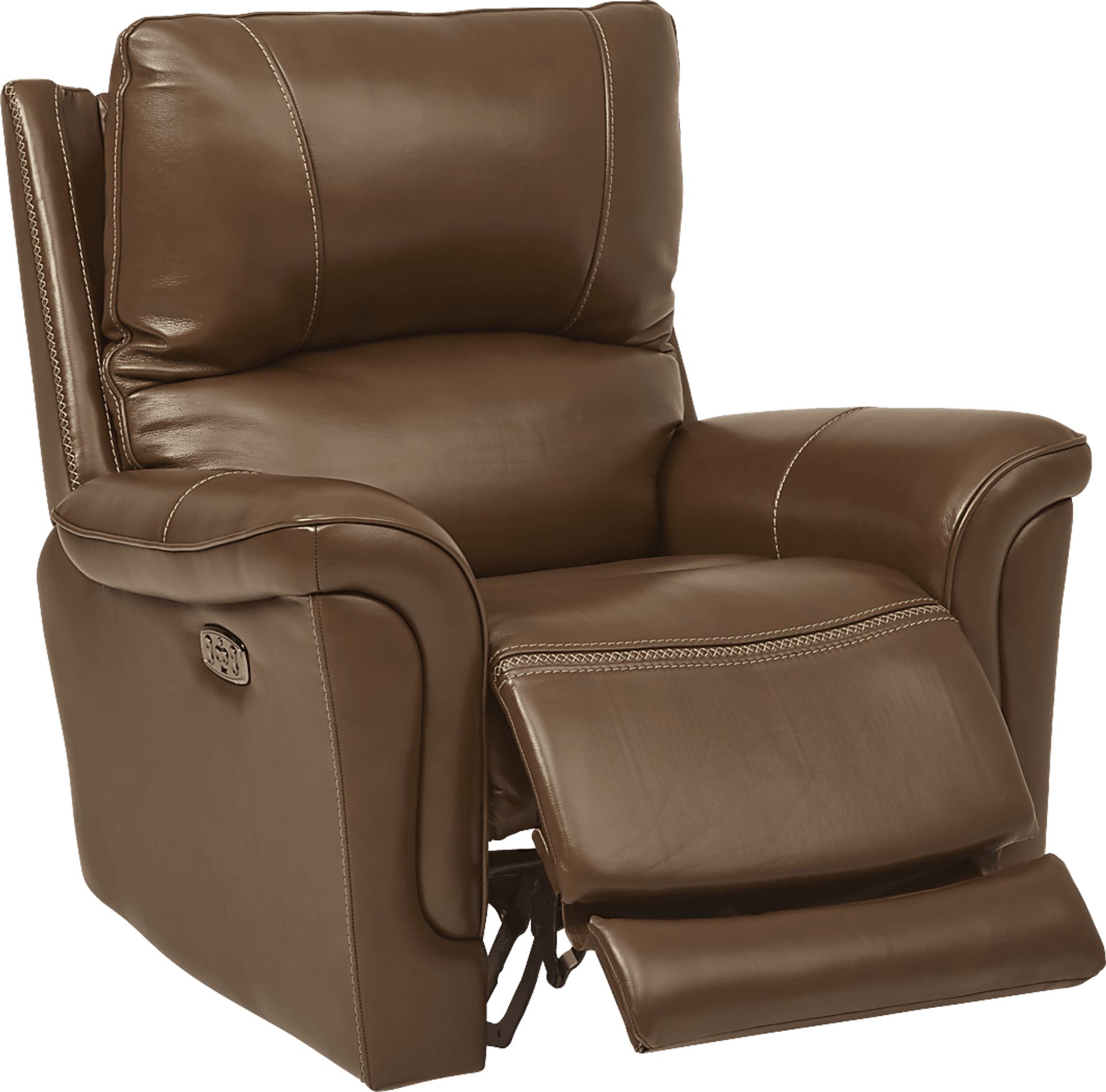 Castmore Brown Triple Power Leather Recliner - Image 1