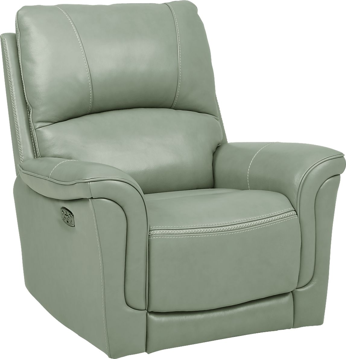 Green leather recliner online chair