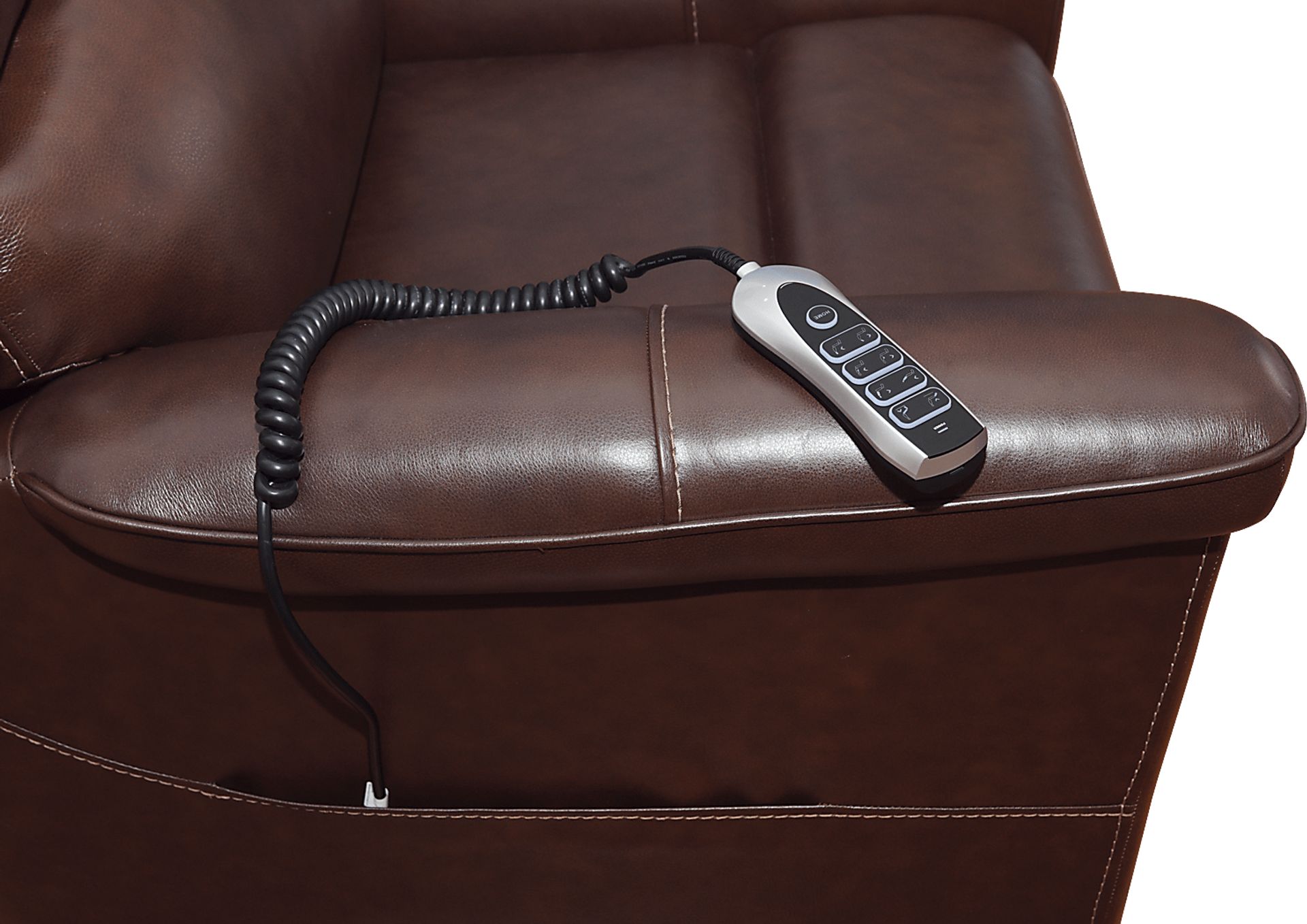 Castmore II Brown Leather Triple Power Lift Recliner - Image 5