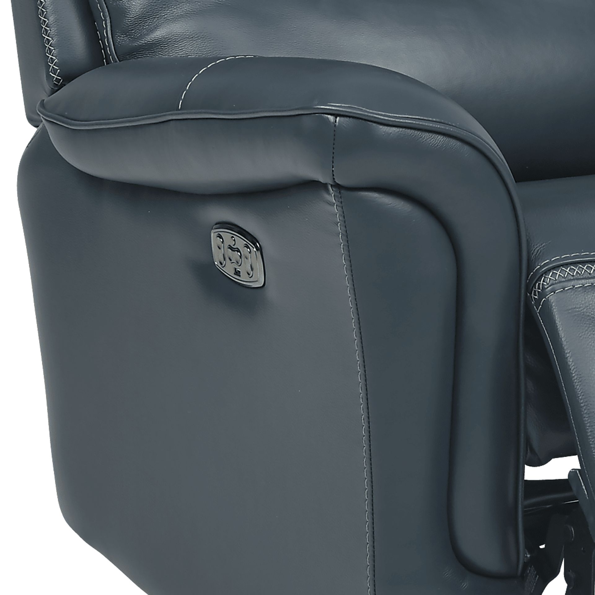 Castmore Navy Triple Power Leather Recliner - Image 4