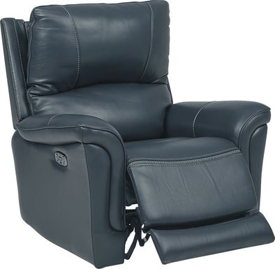 Castmore Navy Triple Power Leather Recliner