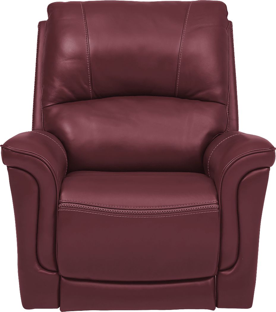 Castmore Red Leather Triple Power Recliner Rooms to Go