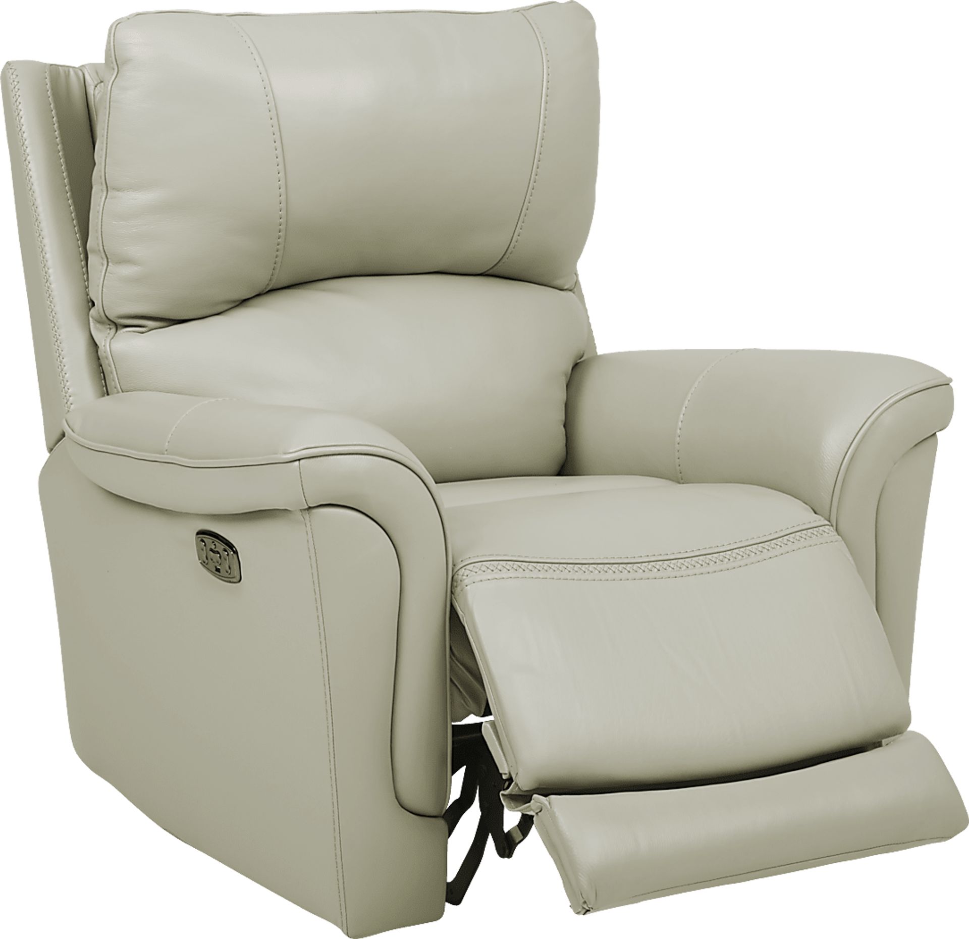 Castmore Stone Triple Power Leather Recliner - Image 3