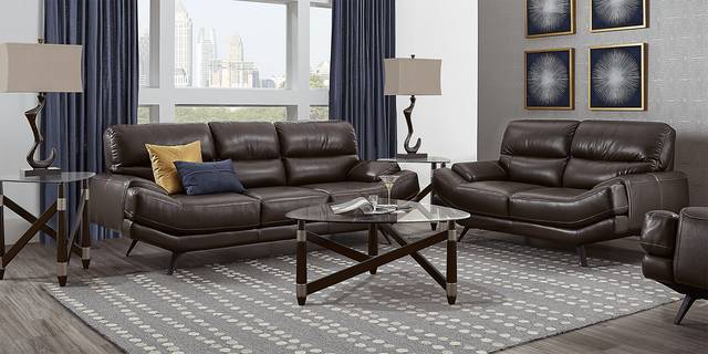 Catalano Espresso Leather 5 Pc Living Room - Thumbnail - Image 1