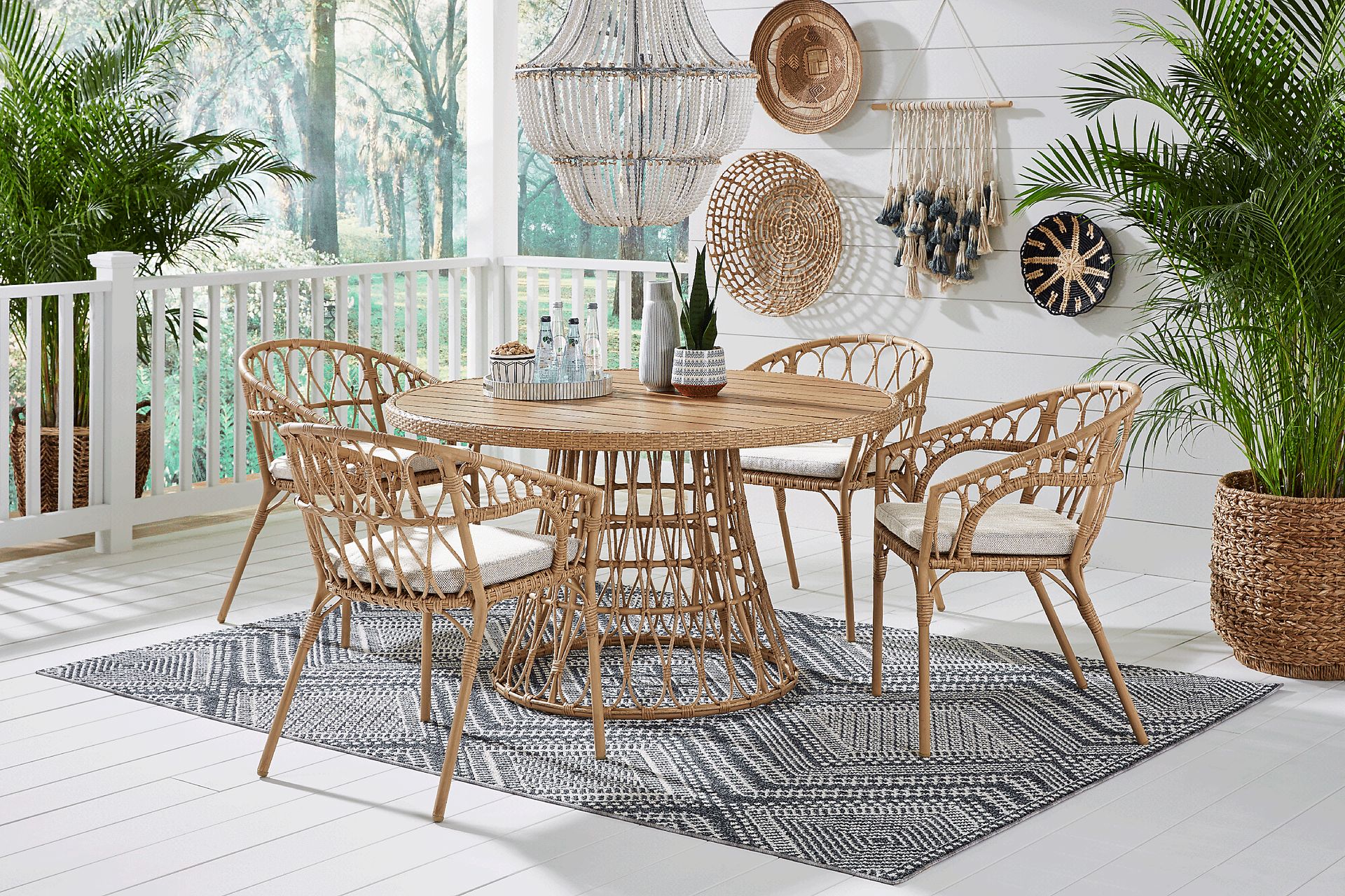 Catalina Natural 54 in. Round Outdoor Dining Table - Image 2