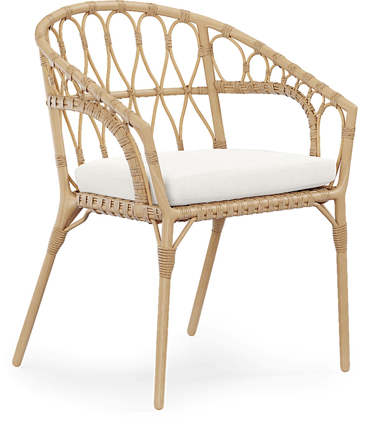 Catalina Natural Light Wood Aluminum Outdoor Arm Chair Rooms to Go