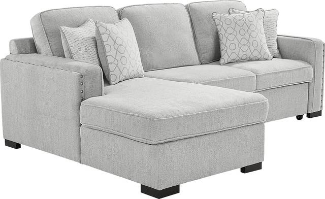 Catania Gray 2 Pc Sleeper Sectional - Thumbnail - Image 1