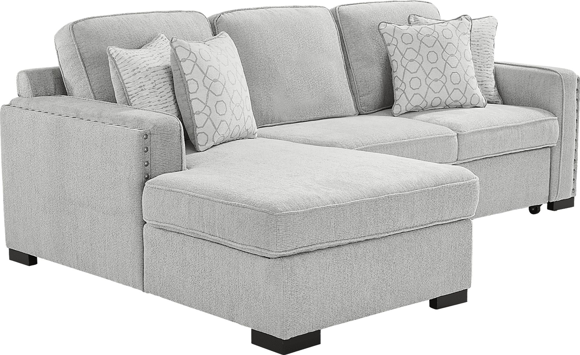 Catania Gray 2 Pc Sleeper Sectional - Image 1