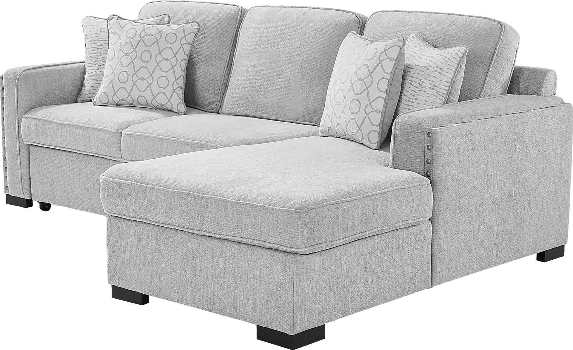 Catania Gray 2 Pc Sleeper Sectional - Image 1