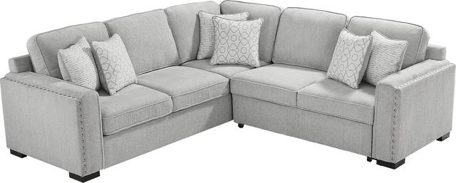 Catania Gray 2 Pc Sleeper Sectional - Thumbnail - Image 4