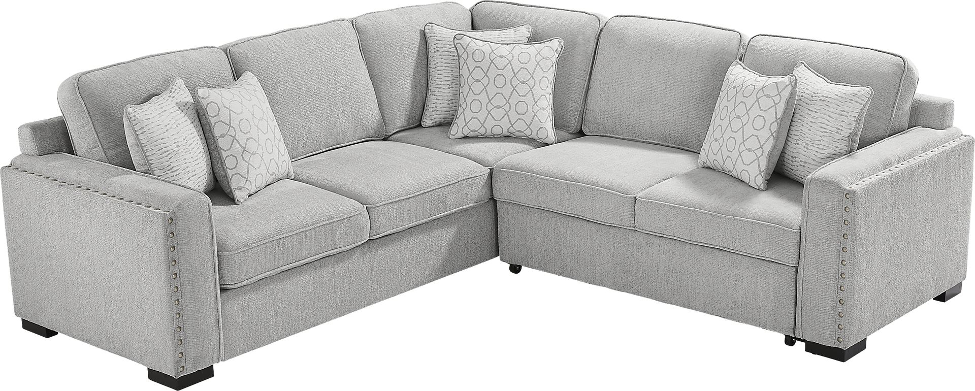 Catania Gray 2 Pc Sleeper Sectional - Image 4