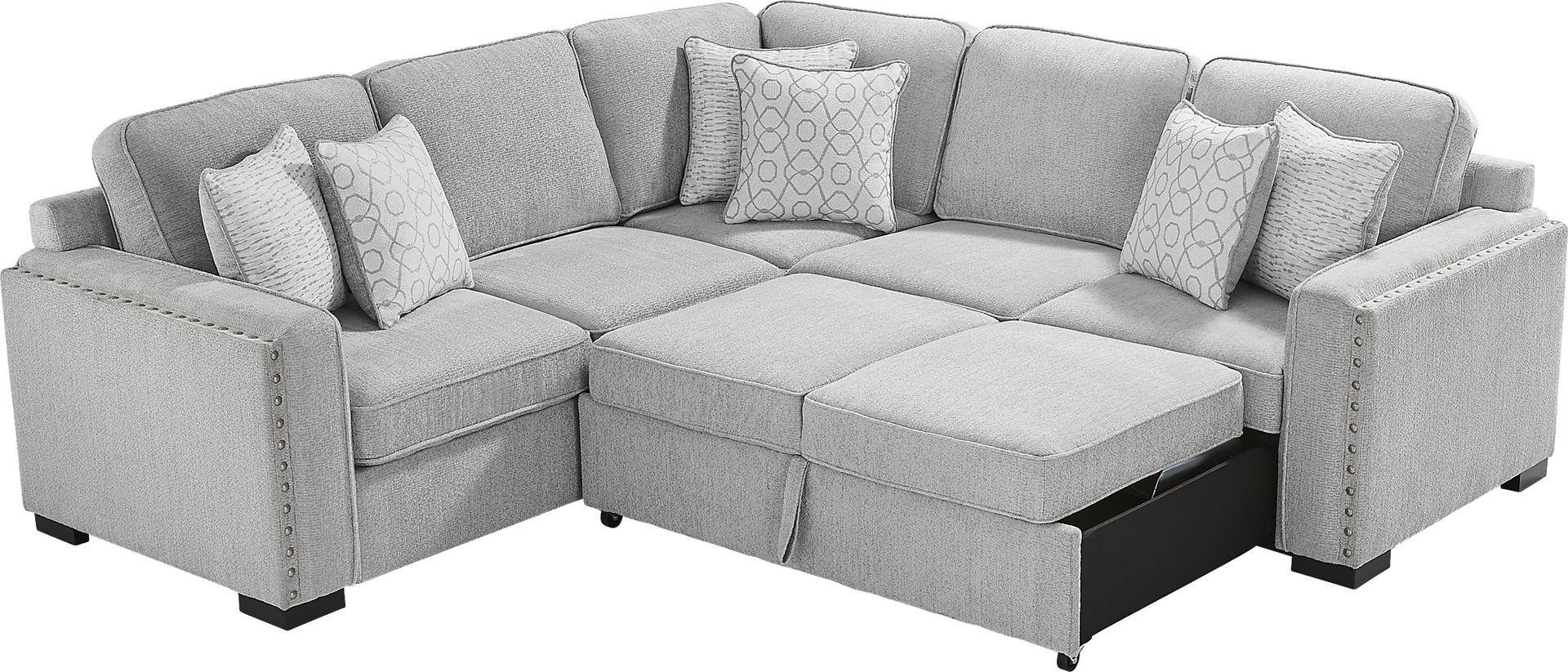 Catania Gray 2 Pc Sleeper Sectional - Image 5