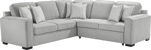 Catania Gray 2 Pc Sleeper Sectional - Thumbnail - Image 1