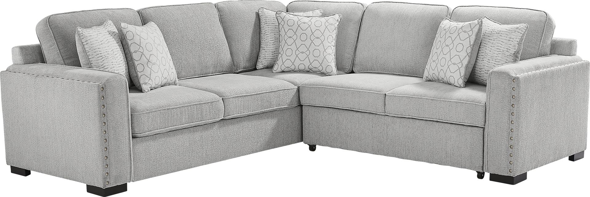 Catania Gray 2 Pc Sleeper Sectional - Image 1