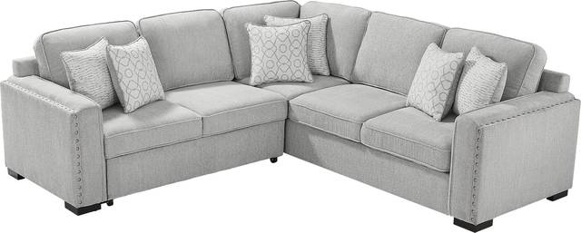 Catania Gray 2 Pc Sleeper Sectional - Thumbnail - Image 4