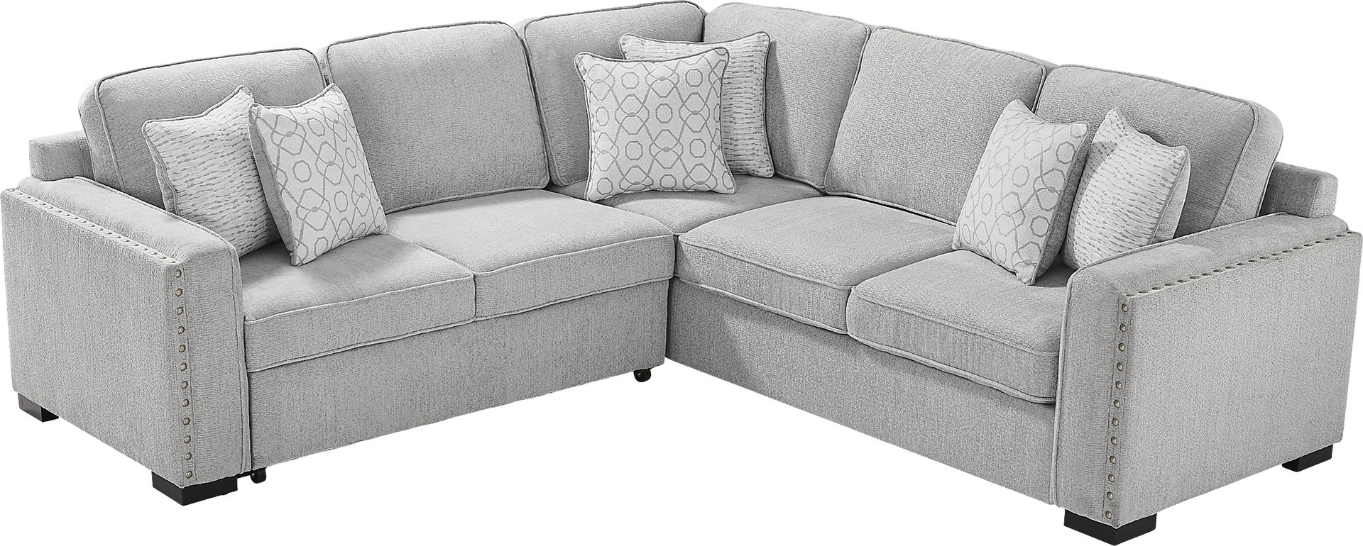 Catania Gray 2 Pc Sleeper Sectional - Image 4