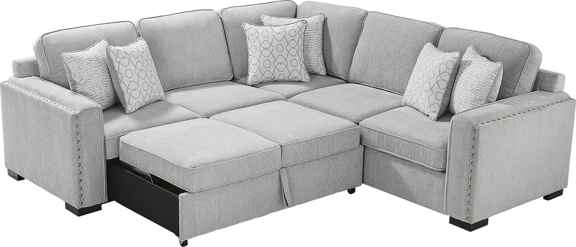 Catania Gray 2 Pc Sleeper Sectional - Image 5