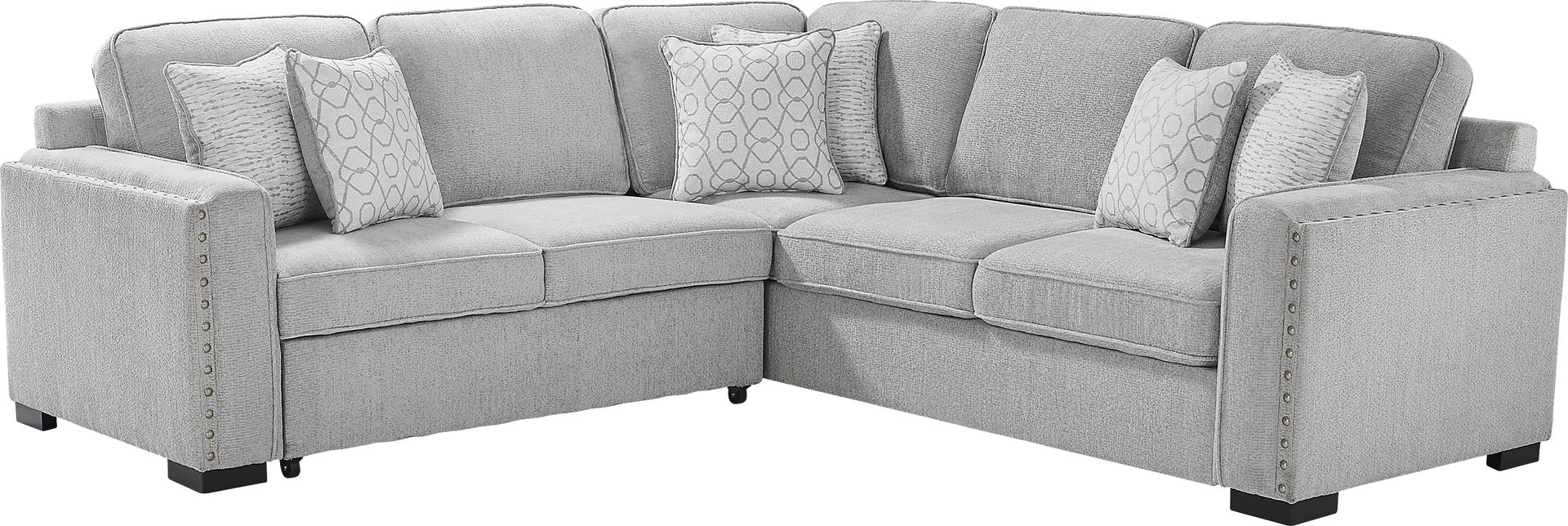 Catania Gray 2 Pc Sleeper Sectional - Image 1