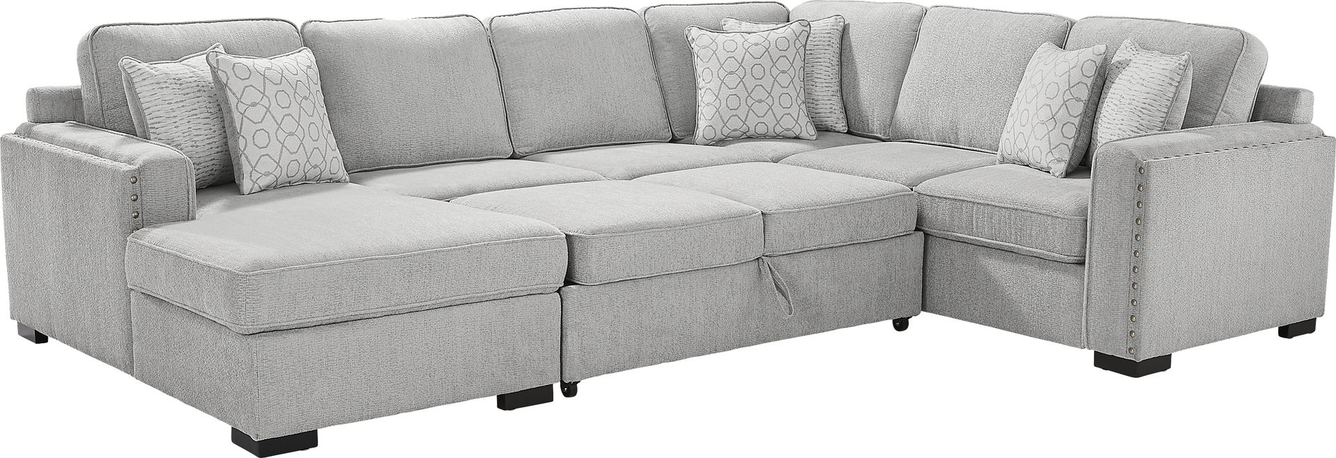 Catania Gray 6 Pc Sleeper Sectional Living Room - Image 3