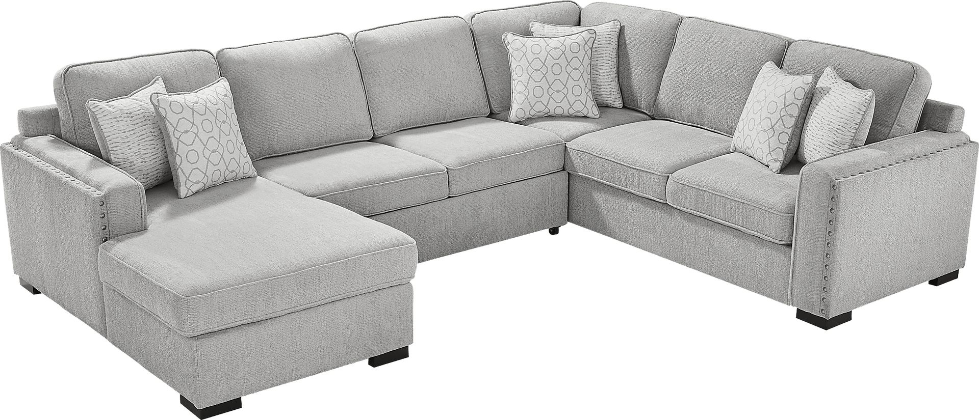 Catania Gray 6 Pc Sleeper Sectional Living Room - Image 4